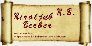 Miroljub Berber vizit kartica